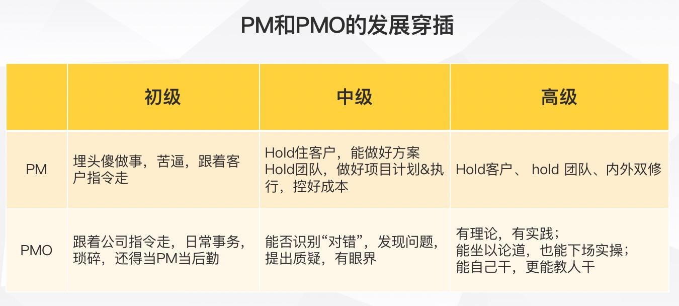 PM和PMO的发展穿插